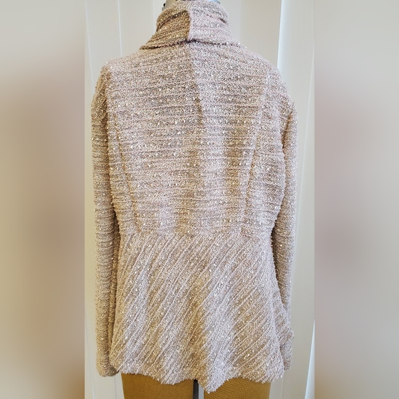 NWT ByTavi Women's Champagne Blush Asymmetrical Cardigan Sweater Sz Med - Picture 4 of 14